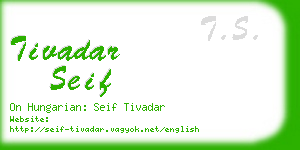 tivadar seif business card